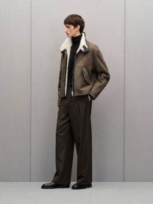 Straight cut lambskin jacket