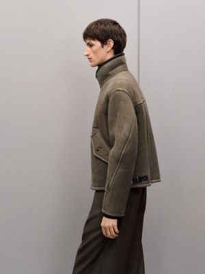 Straight cut lambskin jacket, View: Worn, worn, view 3 of 6