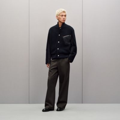 Reversible rib-trim jacket