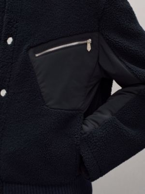 Baby curly lambskin reversible rib-trim jacket, View: Worn, worn, view 8 of 9