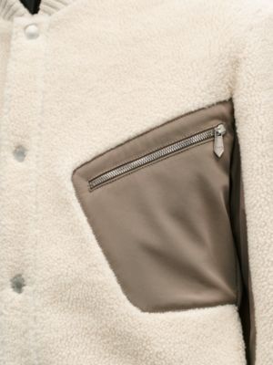 Baby curly lambskin reversible rib-trim jacket, View: front, front, view 7 of 8