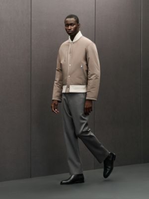 Baby curly lambskin reversible rib-trim jacket, View: Worn, worn, view 2 of 8