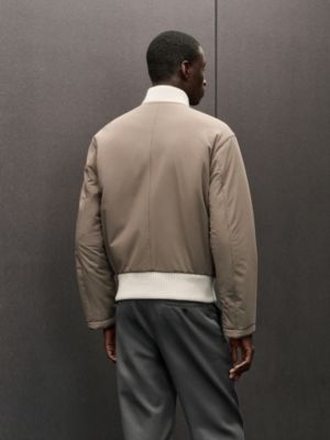 Baby curly lambskin reversible rib-trim jacket, View: Worn, worn, view 4 of 8