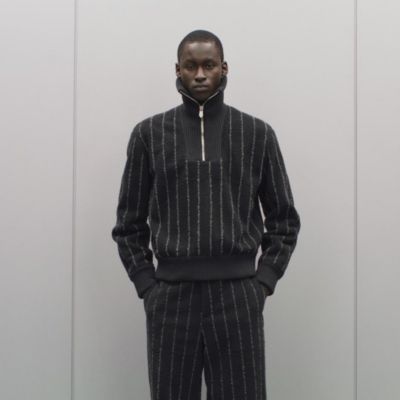 "Pinstripe" mock neck sweater, View: video, view 2 of 7
