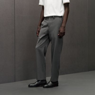 HERMES パンツ グレー パンツ - グレー - メンズ アジャステッドパンツ、ジーンズ、ショート