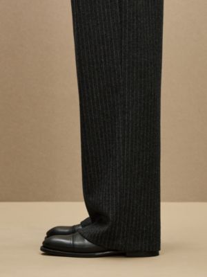 "Rayures craies" Malte pleated wool pants, View: Worn, worn, view 7 of 7