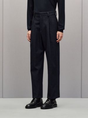 "Rayures craies" Palerme pleated wool pants, View: Worn, worn, view 3 of 7