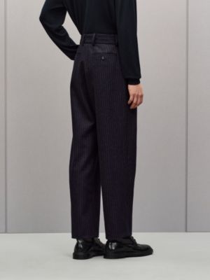 "Rayures craies" Palerme pleated wool pants, View: Worn, worn, view 4 of 7