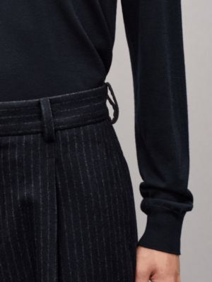 "Rayures craies" Palerme pleated wool pants, View: Worn, worn, view 5 of 7