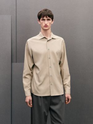 Straight cut silk shirt with Paolo collar, View: Worn, worn, view 2 of 5