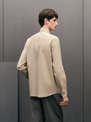 Straight cut silk shirt with Paolo collar, View: Worn, worn, view 3 of 5