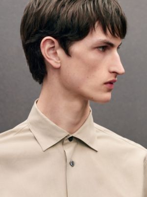 Straight cut silk shirt with Paolo collar, View: Worn, worn, view 4 of 5