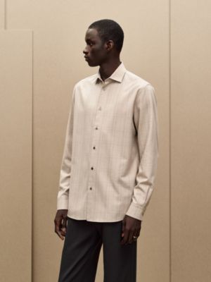 "Carreaux cachemire et coton" Paolo衣領直身剪裁襯衫, 檢視: 佩戴, worn, 檢視共2張圖片的第5張