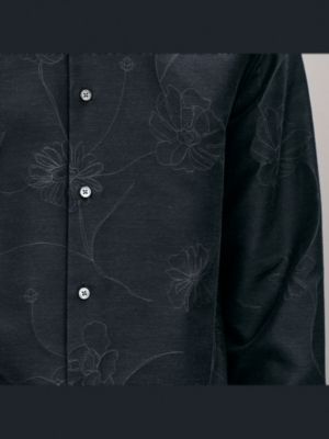 "Fils de fleur léger" straight cut shirt with Paolo collar, View: front, front, view 6 of 6