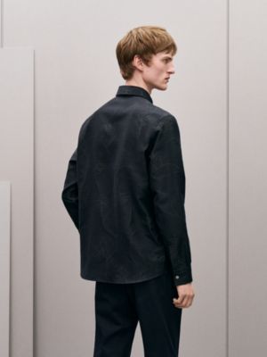 "Fils de fleur léger" straight cut shirt with Paolo collar, View: Worn, worn, view 3 of 6