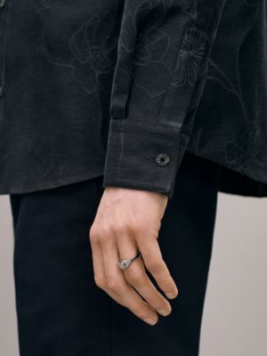 "Fils de fleur léger" straight cut shirt with Paolo collar, View: Worn, worn, view 5 of 6
