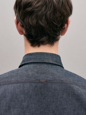 스트레이트 컷 데님 셔츠, 보기: 이미지: 제품 착용 이미지, worn, 4개 중 5번째 보기