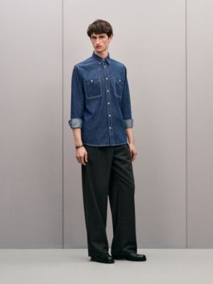 Straight cut denim shirt