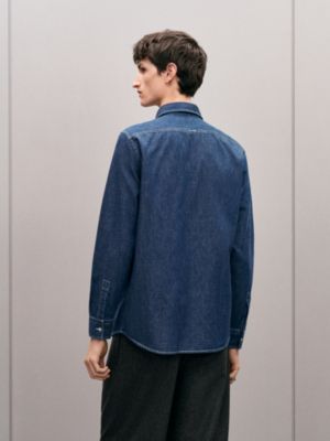 스트레이트 컷 데님 셔츠, 보기: 이미지: 제품 착용 이미지, worn, 3개 중 6번째 보기