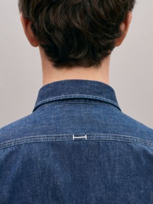 스트레이트 컷 데님 셔츠, 보기: 이미지: 제품 착용 이미지, worn, 4개 중 6번째 보기