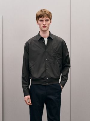 Camisa cazadora con bordes en canalé, Vista: Ver artículo puesto, worn, vista 2 de 6