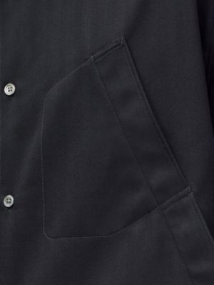 Rib trim wool jacket shirt, View: front, front, view 6 of 6