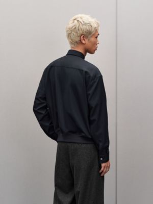 Rib trim wool jacket shirt, View: Worn, worn, view 3 of 6
