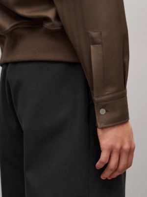 Camisa cazadora con bordes en canalé en lana, Vista: Ver artículo puesto, worn, vista 6 de 7