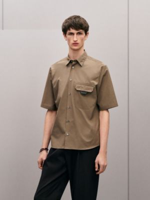 Shirt with leather detail, View: Worn, worn, view 2 of 6