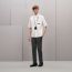 Chemise manches courtes «&nbsp;détail cuir&nbsp;», blanc