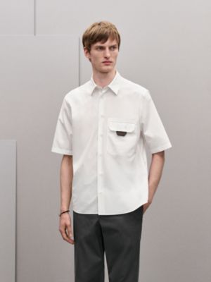 Shirt with leather detail, View: Worn, worn, view 2 of 6