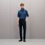 Shirt with leather detail, indigo lavé, We will notify you when this product is back in stock