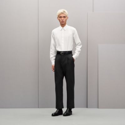 "Nervures H" straight cut shirt with Louis collar