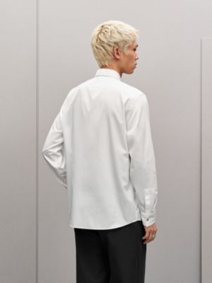 "Nervures H" straight cut shirt with Louis collar, View: Worn, worn, view 3 of 7