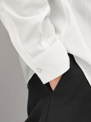"Nervures H" straight cut shirt with Louis collar, View: Worn, worn, view 5 of 7