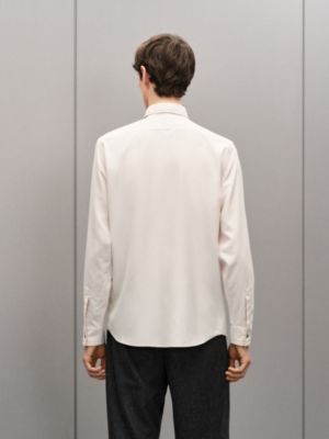 Camisa de corte recto "Nervures H" en seda, Vista: Ver artículo puesto, worn, vista 3 de 7
