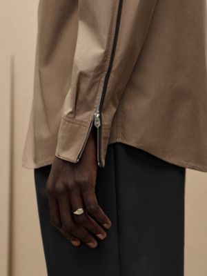 대조적인 디테일 스트레이트 컷 셔츠, 보기: 이미지: 제품 착용 이미지, worn, 5개 중 6번째 보기