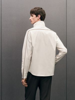 Straight cut shirt with contrasted detail, View: Worn, worn, view 3 of 6