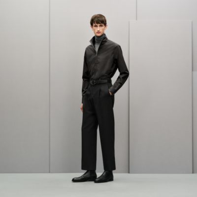 Straight cut shirt with contrasted detail