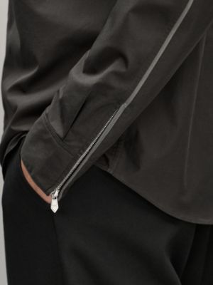 대조적인 디테일 스트레이트 컷 셔츠, 보기: 이미지: 제품 착용 이미지, worn, 5개 중 6번째 보기