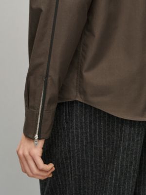 대조적인 디테일 스트레이트 컷 셔츠, 보기: 이미지: 제품 착용 이미지, worn, 5개 중 6번째 보기