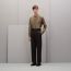 "Broderie cheval" straight cut shirt with Louis collar, tourbe, We will notify you when this product is back in stock