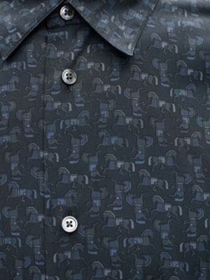 "Quadrigalop" straight cut shirt with Louis collar, View: front, front, view 6 of 6