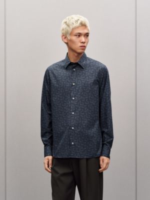 "Quadrigalop" straight cut shirt with Louis collar, View: Worn, worn, view 2 of 6