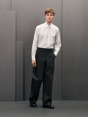 "Quadrigalop" straight cut shirt with Louis collar