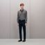 "Lucky Charms" straight cut shirt with Louis collar, gris brûlé