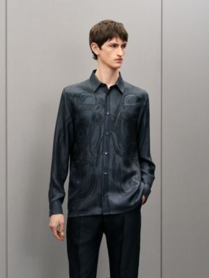 Camisa de corte recto "Brides de Gala Brush" en seda, Vista: Ver artículo puesto, worn, vista 2 de 5