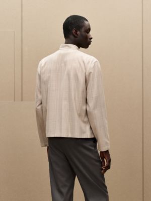 "Carreaux cachemire et coton" jacket shirt, View: Worn, worn, view 3 of 5