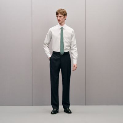 "Rayures Rythmees" fitted shirt with Faubourg collar