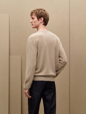 ラウンドネックニット カシミヤ レザーディテール, イメージ: 着用例, worn, ビュー5の5